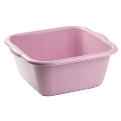 Set van 2x stuks kunststof teiltjes/afwasbakken vierkant 10 liter oud roze