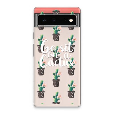 Cactus quote: Google Pixel 6 Transparant Hoesje