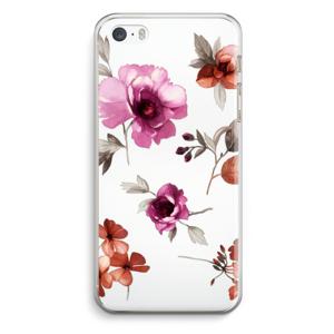 Geschilderde bloemen: iPhone 5 / 5S / SE Transparant Hoesje