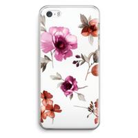Geschilderde bloemen: iPhone 5 / 5S / SE Transparant Hoesje - thumbnail