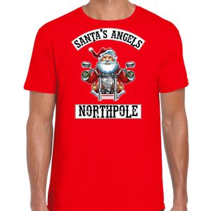 Fout Kerstshirt / outfit Santas angels Northpole rood voor heren