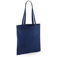 Draagtasje met hengsels - donkerblauw - 42 x 38 cm - katoen - 10 liter - boodschappen - gymtas