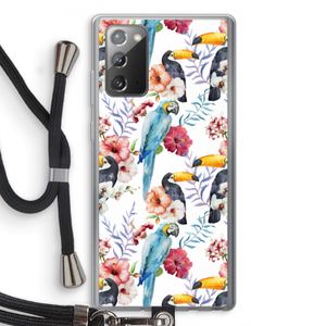 Bloemen tukan: Samsung Galaxy Note 20 / Note 20 5G Transparant Hoesje met koord