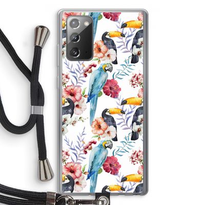 Bloemen tukan: Samsung Galaxy Note 20 / Note 20 5G Transparant Hoesje met koord