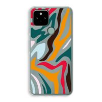 Colored Zebra: Google Pixel 5 Transparant Hoesje