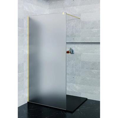 Inloopdouche SaniClear Blurred | 90x200 cm | Nano | Matglas | Geborsteld messing beslag