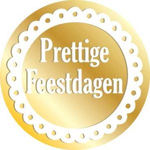 Stickers Prettige Feestdagen Goud