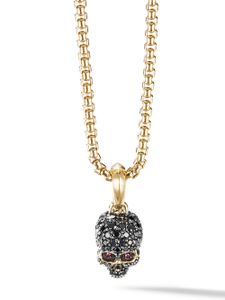 David Yurman pendentif Memento Mori Skull en or 18ct serti de diamants et de rubis