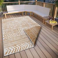 Dubbelzijdig Buitenkleed Biri Beige Wit 240x340 Cm Laagpolig NORTHRUGS - Dekbed-Discounter.nl