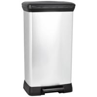 Curver Deco bin metalics 240643 Afvalbak 50 l (b x h x d) 390 x 720 x 290 mm Zilver, Zwart 1 stuk(s)