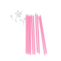 Givi Italia Taartkaarsjes - 10x - lichtroze - 15,5 cm - smalle kaarse
