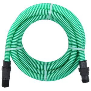 VidaXL Zuigslang met pvc koppelingen 1,1&apos;&apos; 7 m pvc groen