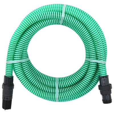 VidaXL Zuigslang met pvc koppelingen 1,1&apos;&apos; 7 m pvc groen