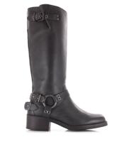 Poelman - Hoge leren biker boots met rit Leer Dames