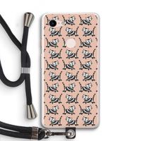 Zwarte poes: Pixel 3 XL Transparant Hoesje met koord