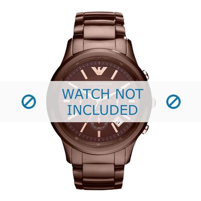 Armani horlogeband AR1454 Keramiek Bruin 22mm