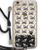 Zwarte poes: iPhone 6 PLUS / 6S PLUS Transparant Hoesje met koord