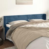 Hoofdbord met randen 203x16x78/88 cm fluweel donkerblauw