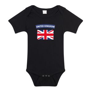 United Kingdom / Verenigd Koninkrijk landen rompertje met vlag zwart voor babys 92 (18-24 maanden)  -