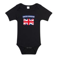 United Kingdom / Verenigd Koninkrijk landen rompertje met vlag zwart voor babys - thumbnail