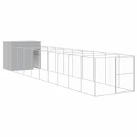 The Living Store Hondenhok Verlengde Ren - 214 x 1.069 x 181 cm - Lichtgrijs - Gegalvaniseerd Staal