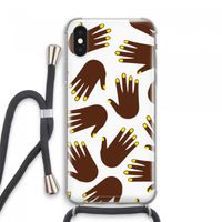 Hands dark: iPhone XS Max Transparant Hoesje met koord
