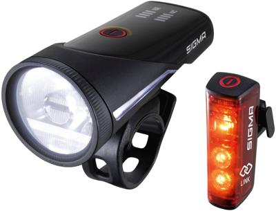 Sigma Verlichtingset aura 100 usb koplamp + blaze link achterlicht