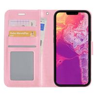 Basey Apple iPhone 13 Pro Max Hoesje Book Case Kunstleer Cover Hoes - Lichtroze - thumbnail