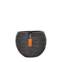 Vaas bol III Rib 17x14 zwart - Capi europe