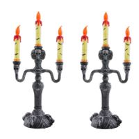 Halloween decoratie kandelaar met licht - 2x - 40 cm - Horror thema