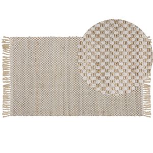 Beliani ZERDALI - Laagpolig-Beige-Katoen, Jute