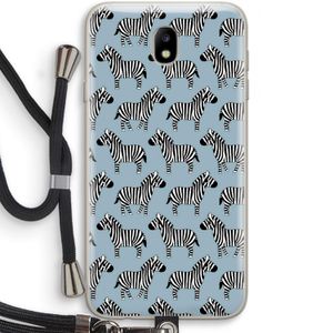 Zebra: Samsung Galaxy J7 (2017) Transparant Hoesje met koord