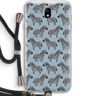 Zebra: Samsung Galaxy J7 (2017) Transparant Hoesje met koord