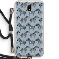 Zebra: Samsung Galaxy J7 (2017) Transparant Hoesje met koord