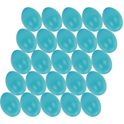 Hobby knutsel eieren - 25x - 6 cm - blauw - kunststof - decoratie paaseieren