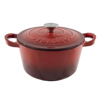 Braadpan Tomado gietijzer rood Ø28x11cm