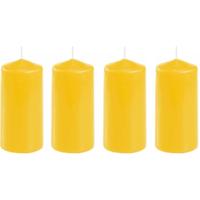 Stompkaars in het goudgeel - 4x stuks - 10 x 5 cm - Home basics sfeer kaarsen - dikke kaarsen Stompkaars in het goudgeel - 4x stuks - 10 x 5 cm - Home basics sfeer kaarsen - dikke kaarsen