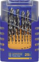 Fisch-Tools Set houtspiraalboren | 25-delig | d. 1-13 mm 0,5 mm spoed | HSS | 1 stuk - 013G0025K01 - 013G0025K01