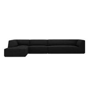 Windsor & Co Sao Hoekbank met Chaise Longue Links - 5-zits - Ribstof - Zwart