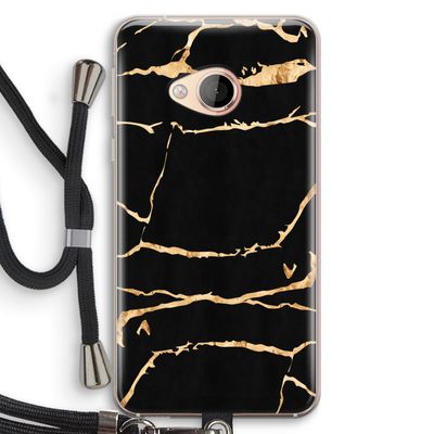 Gouden marmer: HTC U Play Transparant Hoesje met koord