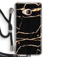 Gouden marmer: HTC U Play Transparant Hoesje met koord