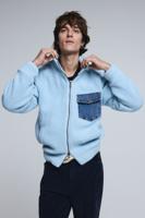 Gebreide trui met dubbele rits - BLUE - S