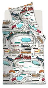 Dekbedovertrek Beddinghouse Kids Railways Multi Katoen (100 x 135 cm)