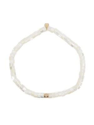 Sydney Evan bracelet en or 14ct orné de perles et de diamants - Blanc