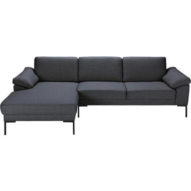 Bank Tom met chaise longue links - Basel - antraciet - Leen Bakker