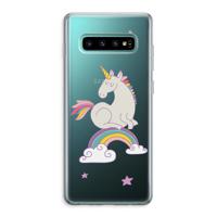 Regenboog eenhoorn: Samsung Galaxy S10 Plus Transparant Hoesje