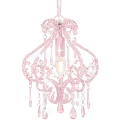 VidaXL Plafondlamp met kralen rond e14 roze