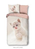 Good Morning Kinderdekbedovertrek "poes" - Ecru - (140x200/220 cm) - Katoen