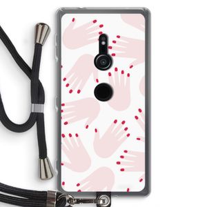 Hands pink: Sony Xperia XZ2 Transparant Hoesje met koord
