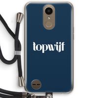 Topwijf Navy: LG K10 (2017) Transparant Hoesje met koord